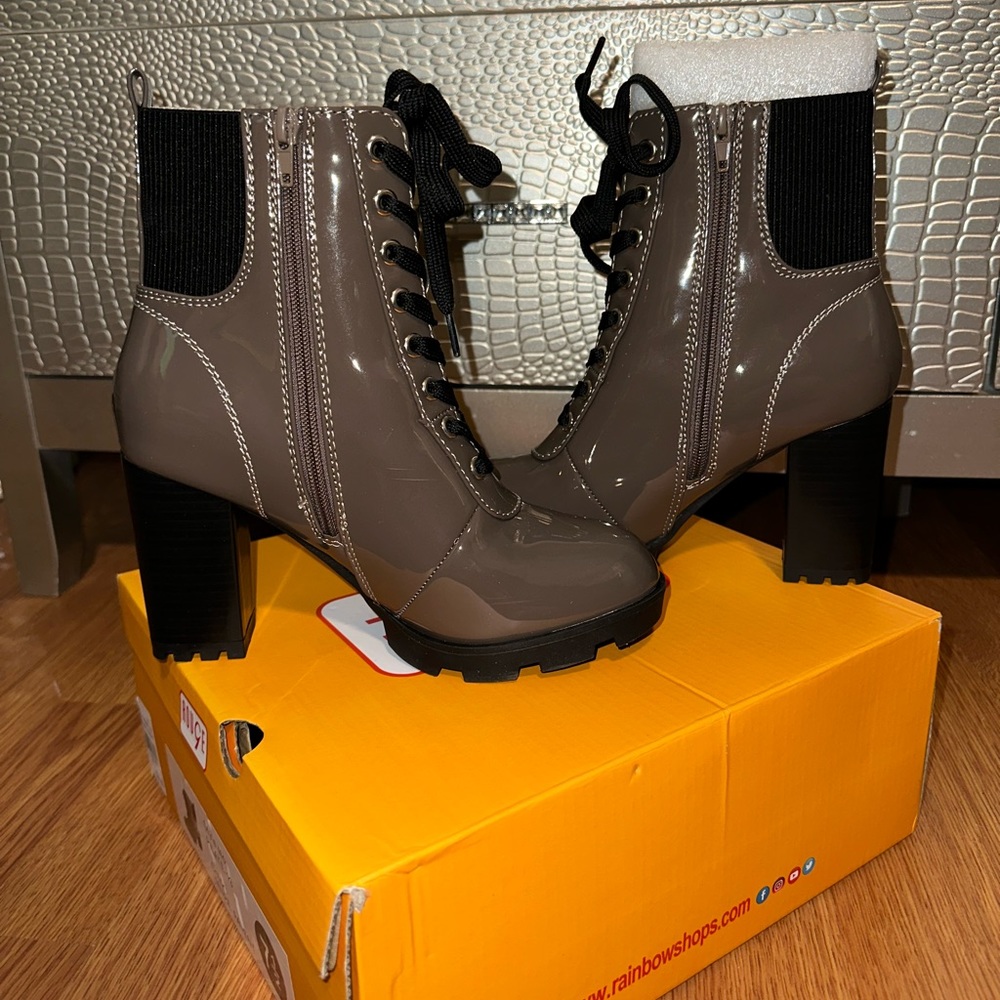 Taupe Tie Booties